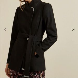 Ted Baker Rosess Black Short Wool Coat Size 1 (US 4)